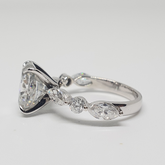 3 Carat Oval Cut Moissanite Engagement Ring Gold - Picture 4 of 10